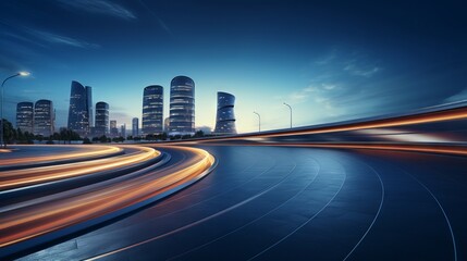 Wall Mural - Long exposure highway shot with motion blur.