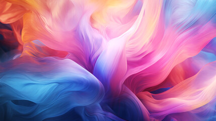 Wall Mural - Abstract background with multicolored paint splashes and swirls. Ai generative.