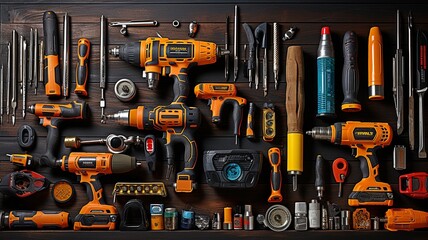 Wall Mural - Worktop with several tools for the job.