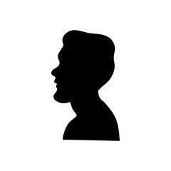 Wall Mural - Head silhouettes. faces portraits, anonymous person head silhouette illustration. People profile and full face portraits