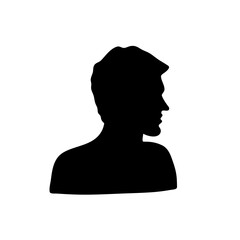 Wall Mural - Head silhouettes. faces portraits, anonymous person head silhouette illustration. People profile and full face portraits