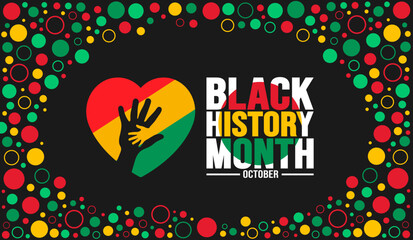 Wall Mural - Black History Month pattern background template Celebrated in October and February United States, Canada, Great Britain, Africa, Uk, Ireland. use to book cover, banner, placard, card, and poster.