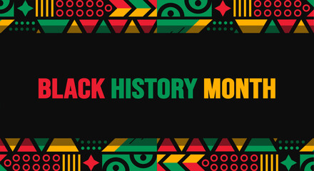 Poster - Black History Month pattern background template Celebrated in October and February United States, Canada, Great Britain, Africa, Uk, Ireland. use to book cover, banner, placard, card, and poster.