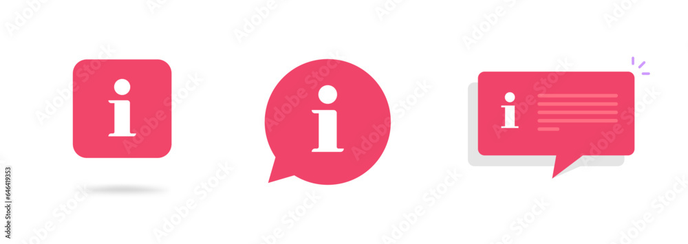Info sign red bubble vector graphic simple pictogram, important ...