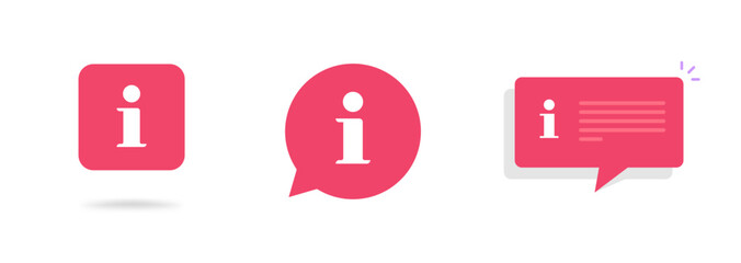Poster - info sign red bubble vector graphic simple pictogram, important information help data button hint ti