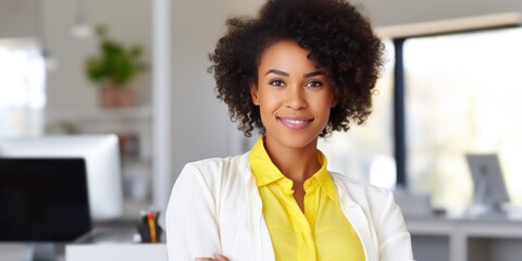 Wall Mural - beautiful professional young african american business woman in the office