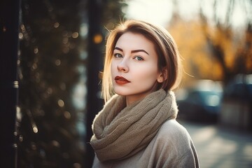 Canvas Print - shot of a beautiful young woman standing outdoors