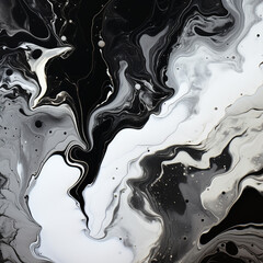 Wall Mural - abstract black and white liquid background