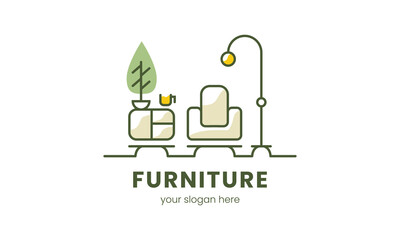 Canvas Print - Unique Sofa Furniture Logo, suitable to represent your business and graphic needs.