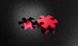 Business concept.outstanding gold jigsaw on black. Leader, Unique, Think different, standing out from the crowd concept