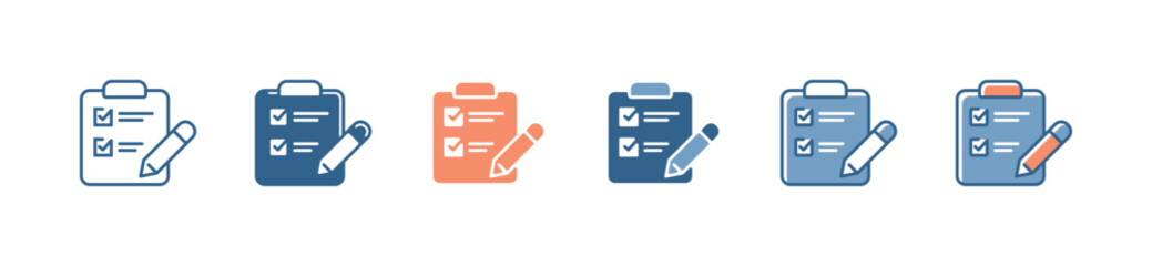 Leinwandbilder - clipboard task list with pencil icon vector business to do list progress management checkmark symbol illustration