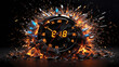 © MuseColor - alarm clock digital clock digital clock that explodes Time is money in our minds blazing alarm clockReach the due date and time with the countdown clock.