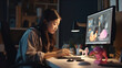 © LomaPari2021 - Cute asian Female Art Director Reviewing 3d Model of Shoe, Working on Powerful Desktop Computer at Home.