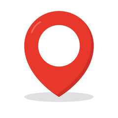 Poster - red flat design location map pin icon. vector.