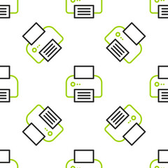 Poster - Line Printer icon isolated seamless pattern on white background. Vector