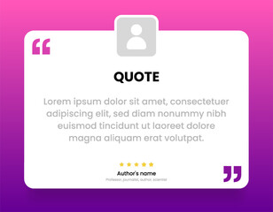 Wall Mural - 3D bubble testimonial banner, quote, infographic. Social media post template designs for quotes. Empty speech bubbles, quote bubbles and text box. Vector Illustration EPS10.
