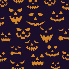 Aufkleber - Pumpkin Head Seamless Pattern Background Vector Design.