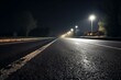© Octavia - nighttime road made of asphalt. Generative AI