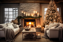 Holiday Cheer By The Festive Fireplace
