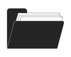 Poster - retro computer folder files flat monochrome isolated vector object. vaporwave nineties shortcut. edi