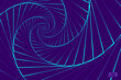 Abstract Purple and Blue Pattern with Stairs. Banner of Polygonal Texture Pentagon Tunnel. Geometric Psychedelic Background. Vector. 3D Illustration