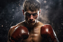 Portrait Of A Bloody Boxer, Ai Generated