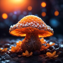 Beautiful Orange Mushrooms With Attractive Colors And Details 