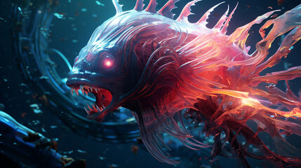 sci-fi future where all sea creatures deep underwater monsters