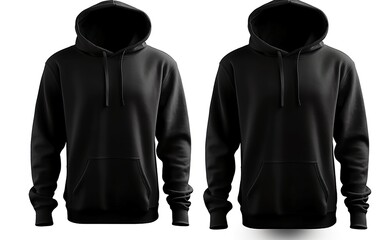 Blank black hoodie template. Hoodie sweatshirt. AI, Generative AI