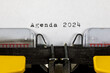 Agenda 2024 written on an old typewriter	
