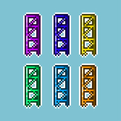 Poster - Pixel art sets of scaffolding with variation color items asset. simple scaffolding on pixelated style.8bits perfect for game asset or design asset element for your game design asset