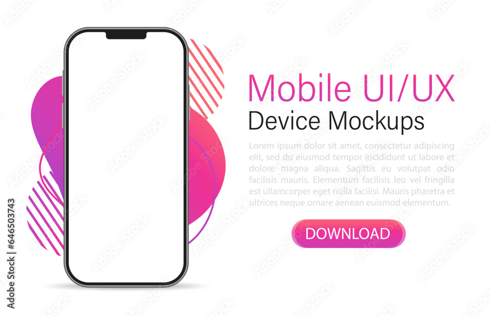 Realistic smartphone mockup. Device UI/UX mockup for presentation ...