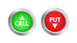© StudioGraphic - Binary Options. Options trading set buttons. Call and put symbol. Vector illustration