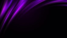 Curved Purple Glowing Wavy Frame On Black Background. Animated Abstract Gradient Arc. Looped Motion Graphics. Copy Space.