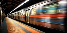 Subway Train Station Motion Blur Background