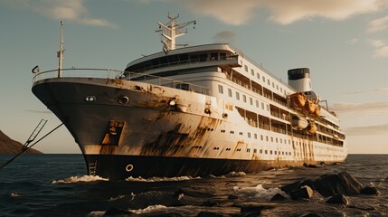 Canvas Print - a ship in the water