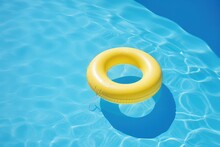 Digital Illustration Of A Yellow Buoy On The Water In The Pool. Generative AI