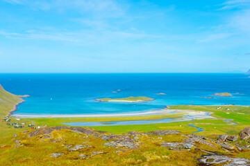 Wall Mural - Beautiful landscape of the Lofoten Island from Ryten Mount,  Norway