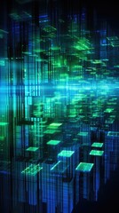 Digital data matrix background, concept of technology and data flow