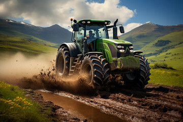 Poster - tractor in the field