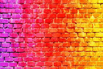 Wall Mural - Colorful wall bricks texture pattern