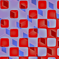 Poster - Checkered pattern abstract background closeup in black and red