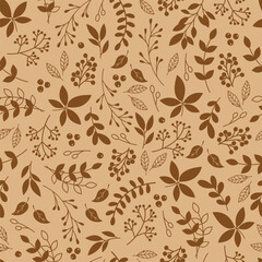 Wall Mural - Autumn leaves seamless pattern. Pattern for fabric, decoration, wallpaper and wrapping paper.