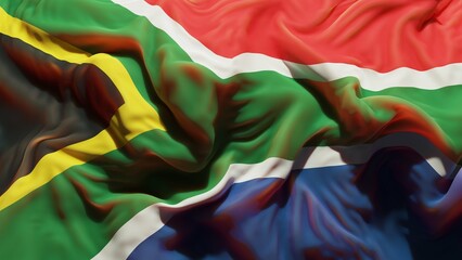 Wall Mural - Abstract South Africa Flag 3D Render (3D Artwork)