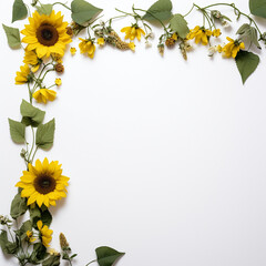 Wall Mural - Sunflower border to capture the joy of summer