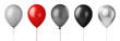 One black, grey, red and silver baloons isolated on a transparent background. Black Friday.
