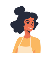 Sticker - Smiling woman in aprons, cooking with love