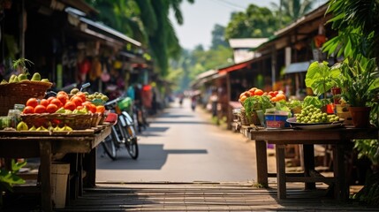 countryside local street market at Thailand.