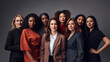 © MPA STUDIO - Group of radiant beautiful confident diverse women of different ages, races and skin tones stand together. Concept of empowering women, Women's day, diversity, equity, inclusion, gender equality