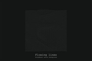 Aufkleber - Abstract Line Matrix Pattern. Noise Flow Dynamic.